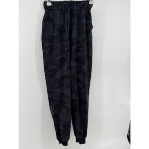 Lululemon Pants Stretch High-Rise Drawstring Black Camo Athletic Jogger Size 2